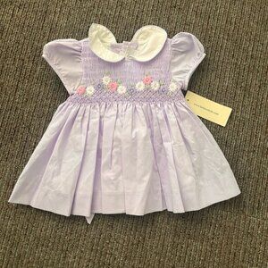 NWTLavender Baby Dress with Floral Embroidery